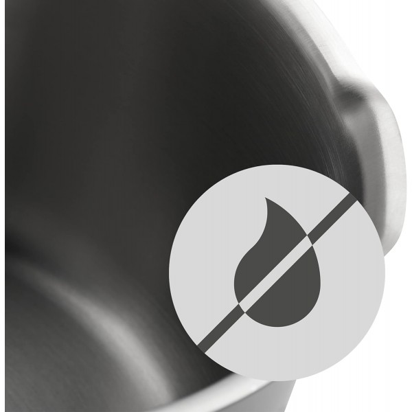 WMF Function 4 스튜팬 16cm, 유리뚜껑, 작은 스튜냄비 1.4l, 인덕션 밀크 포트, 크로마간 폴리싱 스테인리스 스틸, 4가지 붓기 기능, 내부 저울, 레드