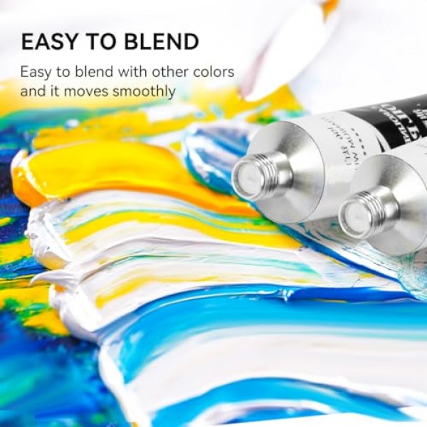 Paul Rubens 티타늄 화이트 오일 페인트, 채도가 높은 170ml 오일 색상, 대형 튜브, 예술가, 학생, 초보자를 위한 크리미한 질감과 일관성을 갖춘 아티스트 오일 페인트 미