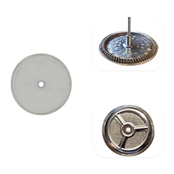 4 Pcs 프렌치 프레스 교체 필터 스크린, Bodum 프렌치 프레스 커피 메이커 용 4 인치 재사용 가능한 304 스테인레스 스틸 메쉬 필터