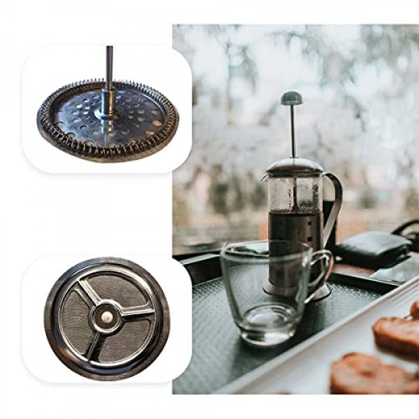 4 Pcs 프렌치 프레스 교체 필터 스크린, Bodum 프렌치 프레스 커피 메이커 용 4 인치 재사용 가능한 304 스테인레스 스틸 메쉬 필터