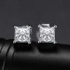 JewelryPalace 프린세스 컷 Moissanite 스터드 귀걸이 실버 925 여성, 신부 보석 세트, 귀걸이 실버 스퀘어 걸스 보석, 스터드 귀걸이 실버 스몰 스톤 여성용 여성용 로즈 골드 