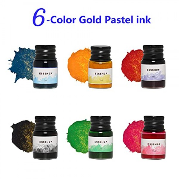 ESSSHOP 3 푸른 유리 서예 펜 크리스탈 유리 딥 펜 및 컬러 잉크 펜 홀더 세트 서명, 초보자를위한 미술 용품 ​​저널링 레터링 드로잉 휴일 선물 장식