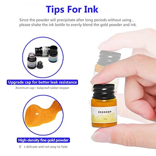 ESSSHOP 3 푸른 유리 서예 펜 크리스탈 유리 딥 펜 및 컬러 잉크 펜 홀더 세트 서명, 초보자를위한 미술 용품 ​​저널링 레터링 드로잉 휴일 선물 장식