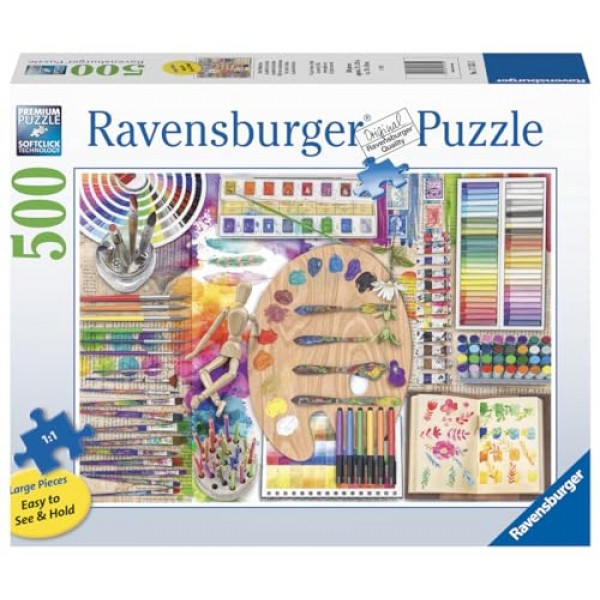 Ravensburger 아티스트 팔레트 성인을 위한 500피스 대형 직소 퍼즐 - 17535 - 모든 조각은 독특하며 소프트클릭 기술로 조각이 완벽하게 들어맞는다는 의미, 27 x 20인치
