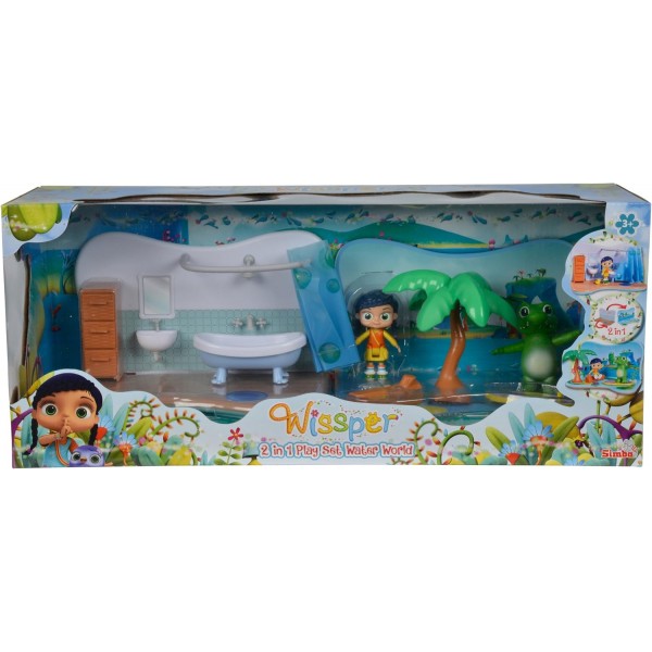 Simba 109358459 - Wissper 2-in-1 플레이 세트 워터 월드, 20 x 12cm