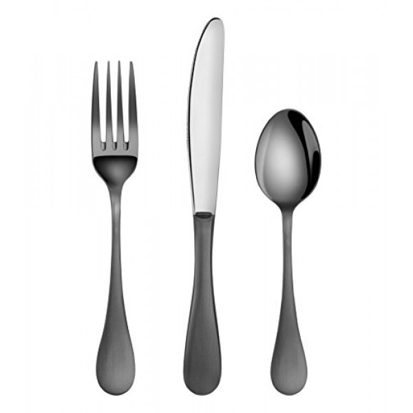 Artaste 56914 레인 18/10 스테인리스 스틸 식기류 36피스 세트, 블랙 마감, 12인 서비스