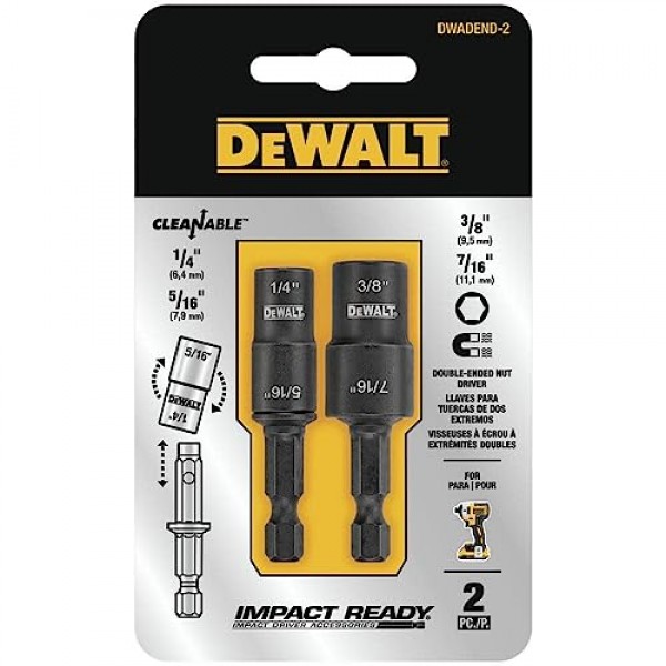 DEWALT 너트 드라이버 세트, 더블 엔드, 2피스(DWADEND-2)