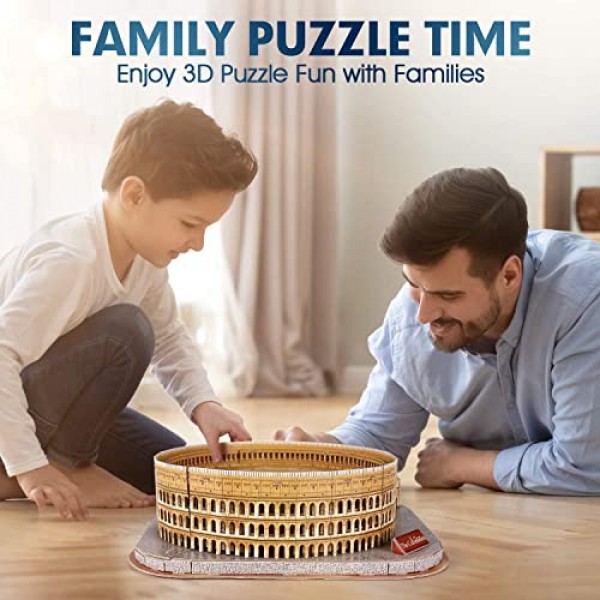 CubicFun 내셔널 지오그래픽 성인을 위한 3D 퍼즐 어린이 로마 콜로세움 퍼즐 이탈리아 건축 모델 키트 DIY 장난감 소책자 포함 소년 소녀 10세 이상을 위한 부활절 선물, 1