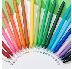 Kaco PURE 젤 펜 컬러 잉크 20 개 모듬 0.7mm, 중간 포인트, 미적 저널링 메모용 귀여운 문구 펜 Shcool 사무용품 (20 색)