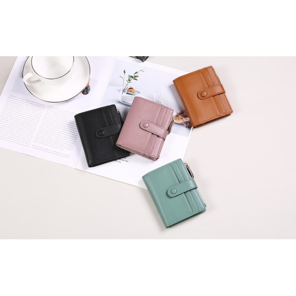 FALAN MULE 여성용 RFID 보호 지갑이 포함된 여성용 정품 가죽 지갑 소형 및 짧은 형식, Ad-grey-green