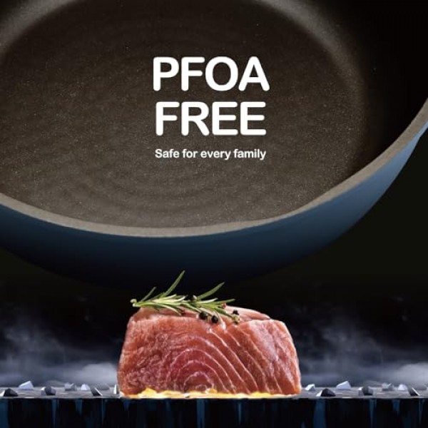 LIGTSPCE 올인원 팬, 항상 들러붙지 않는 다용도 소테 팬, 여과기가 있는 대형 프라이팬, 뚜껑이 있는 깊은 프라이팬(11인치), PFOA 프리 셰프 팬, 식기세척기 및 오븐 안전(