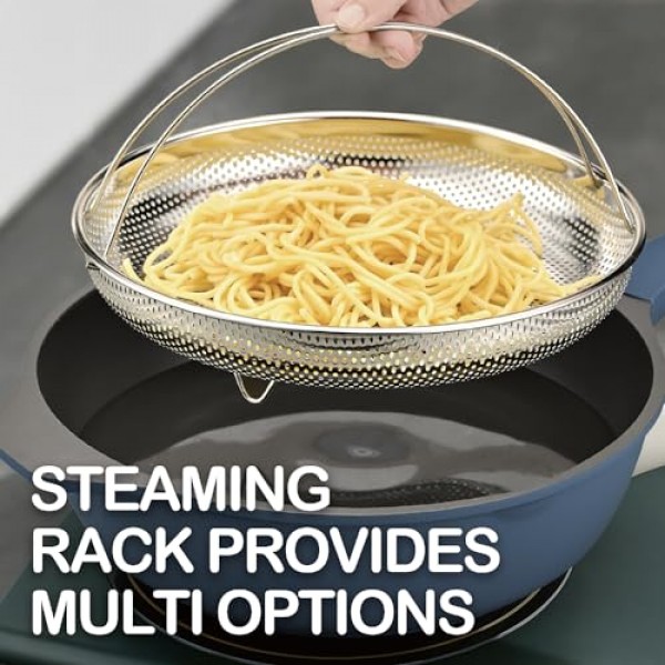 LIGTSPCE 올인원 팬, 항상 들러붙지 않는 다용도 소테 팬, 여과기가 있는 대형 프라이팬, 뚜껑이 있는 깊은 프라이팬(11인치), PFOA 프리 셰프 팬, 식기세척기 및 오븐 안전(