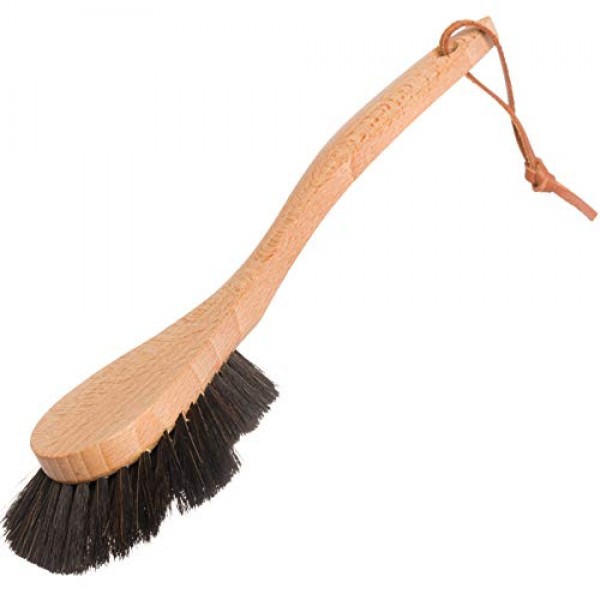 초대형 브러시 헤드가 있는 Redecker 말털 강모 접시 브러시, 기름칠한 너도밤나무 손잡이, 10-3/5인치, 독일산