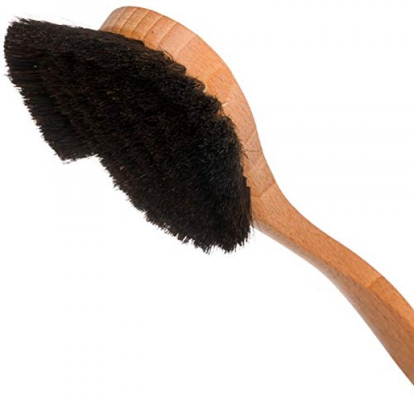 초대형 브러시 헤드가 있는 Redecker 말털 강모 접시 브러시, 기름칠한 너도밤나무 손잡이, 10-3/5인치, 독일산