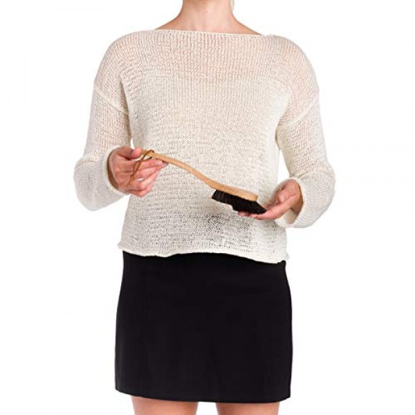 초대형 브러시 헤드가 있는 Redecker 말털 강모 접시 브러시, 기름칠한 너도밤나무 손잡이, 10-3/5인치, 독일산