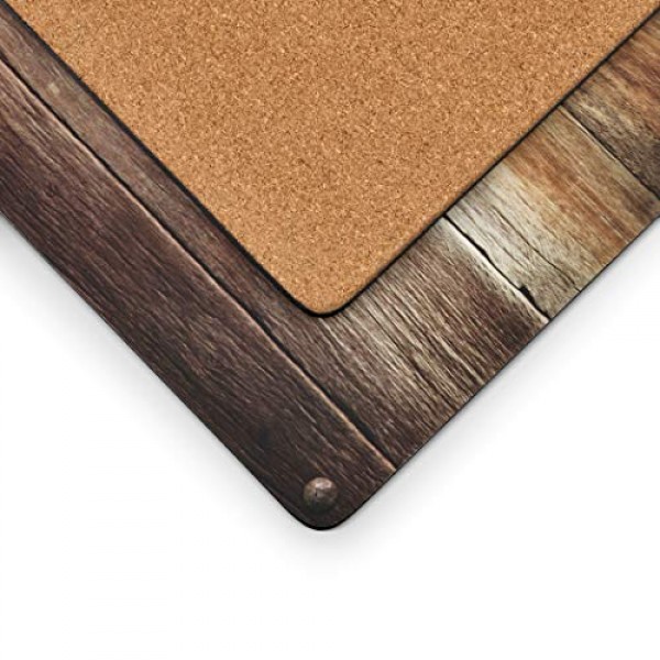 Pimpernel Lodge 컬렉션 플레이스매트 | 4개 세트 | 내열매트 | 코르크 보드 | 식탁용 하드 플레이스매트 세트 | 크기 15.7” x 11.7”
