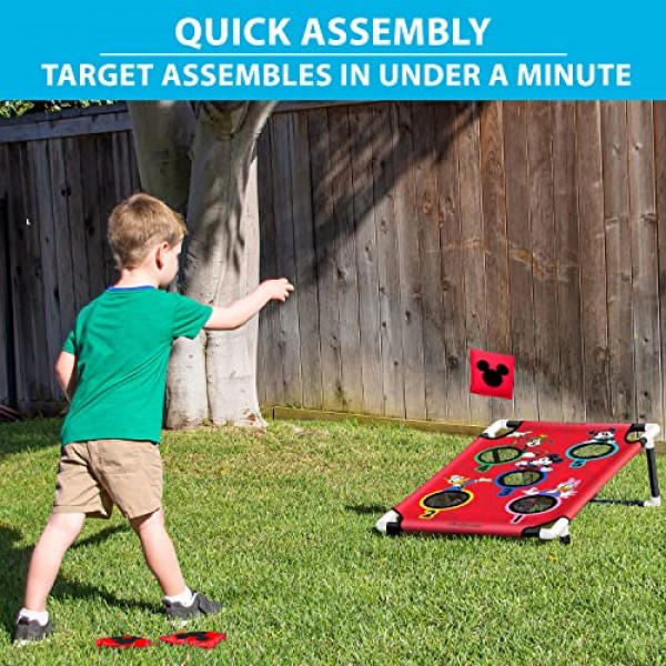 GoSports의 디즈니 미키와 친구들 빈백 바운스 게임 세트 - 어린이 생일 및 디즈니 테마 축하 행사에 적합