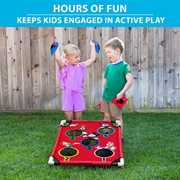 GoSports의 디즈니 미키와 친구들 빈백 바운스 게임 세트 - 어린이 생일 및 디즈니 테마 축하 행사에 적합