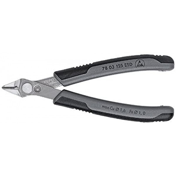 KNIPEX 도구 - 전자 슈퍼 닙, INOX 강철, ESD(7803125ESD), 5인치