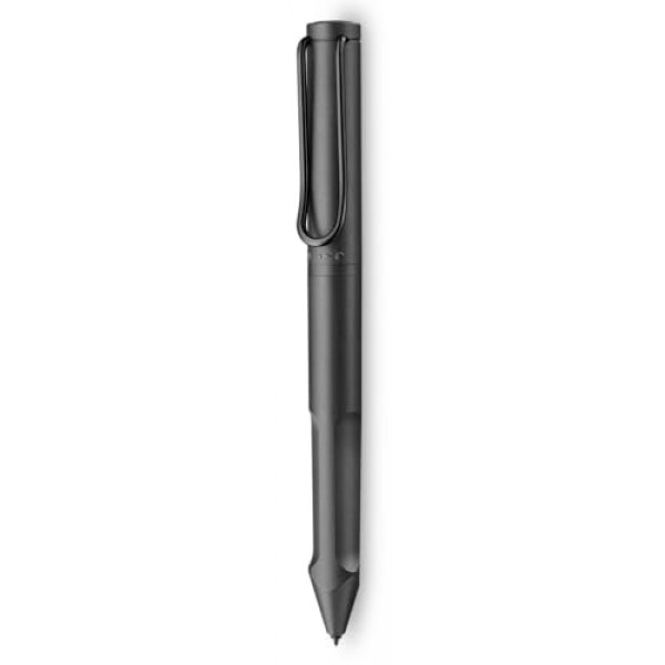 LAMY 사파리 트윈 펜 - EMR 디지털 쓰기 도구, 클래식 디자인, 터치스크린 및 종이용 듀얼 팁 스타일러스 펜, 무선 및 배터리 프리 - 스타일러스 팁이 있는 올 블랙 펜