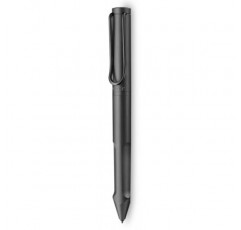 LAMY 사파리 트윈 펜 - EMR 디지털 쓰기 도구, 클래식 디자인, 터치스크린 및 종이용 듀얼 팁 스타일러스 펜, 무선 및 배터리 프리 - 스타일러스 팁이 있는 올 블랙 펜