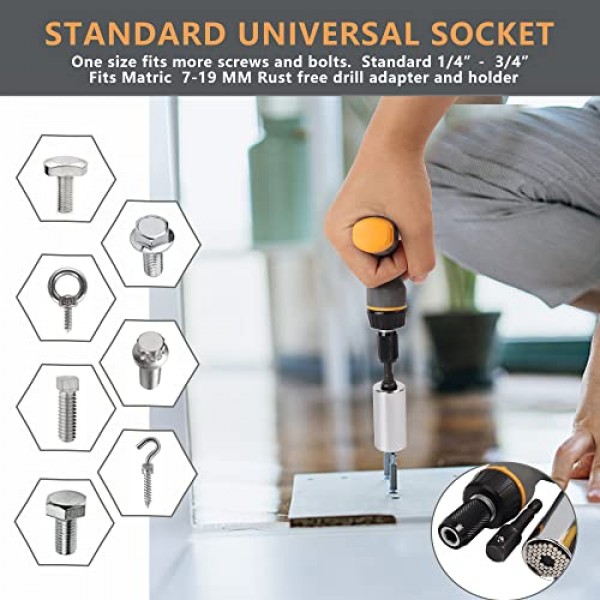 MulWark 30PC 남성용 슈퍼 범용 소켓 도구 선물 - Torx/사각형/일자형/필립스/육각형 스크루드라이버 비트가 포함된 자기 래칫 스크루드라이버 - 전원 드릴 어댑터가 있는 