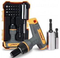 MulWark 30PC 남성용 슈퍼 범용 소켓 도구 선물 - Torx/사각형/일자형/필립스/육각형 스크루드라이버 비트가 포함된 자기 래칫 스크루드라이버 - 전원 드릴 어댑터가 있는 