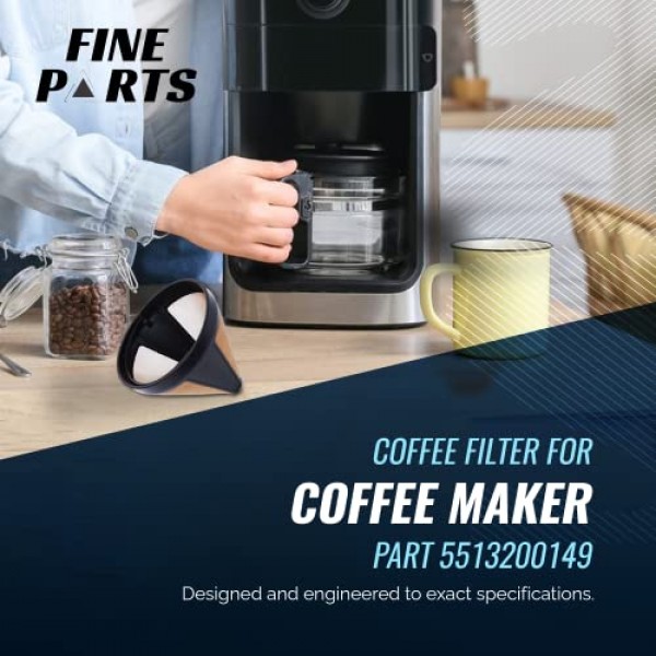 FineParts 커피 필터 교체 - Delonghi 5513200149 커피 필터 - 에스프레소 머신 및 커피 메이커 호환 - Delonghi 교체 커피 필터