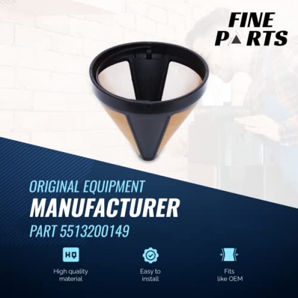 FineParts 커피 필터 교체 - Delonghi 5513200149 커피 필터 - 에스프레소 머신 및 커피 메이커 호환 - Delonghi 교체 커피 필터