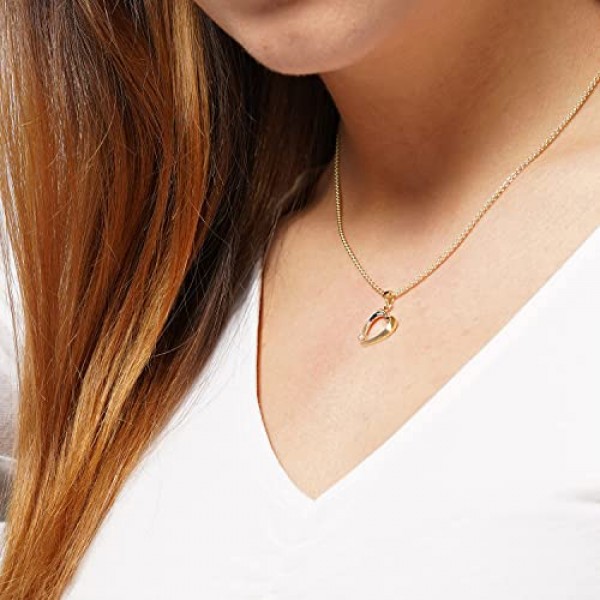 Trendor 51834 하트 펜던트, 큐빅 지르코니아 골드, 금도금 체인 여성용 마법 목걸이, 이 목걸이는 훌륭한 선물 아이디어입니다.