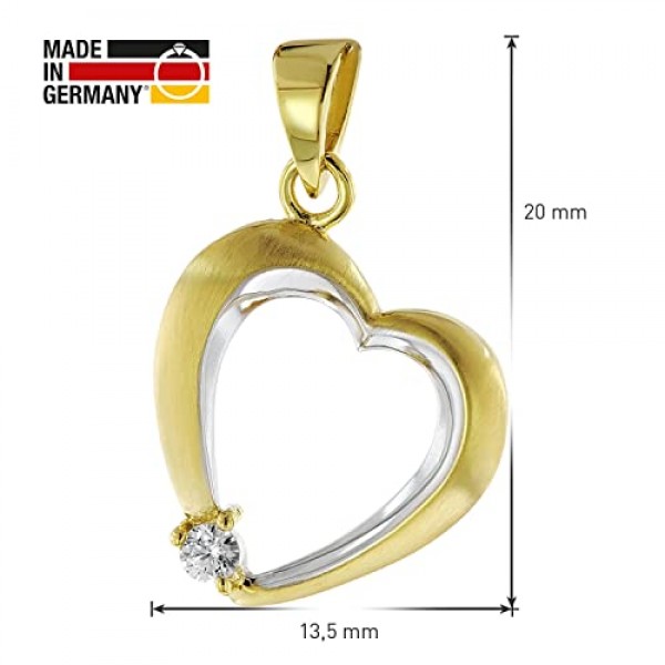 Trendor 51834 하트 펜던트, 큐빅 지르코니아 골드, 금도금 체인 여성용 마법 목걸이, 이 목걸이는 훌륭한 선물 아이디어입니다.
