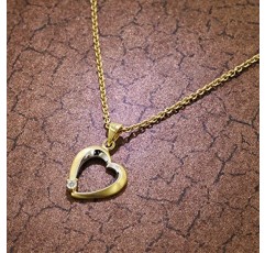 Trendor 51834 하트 펜던트, 큐빅 지르코니아 골드, 금도금 체인 여성용 마법 목걸이, 이 목걸이는 훌륭한 선물 아이디어입니다.