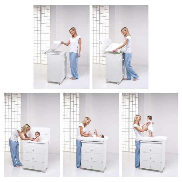 Foppapedretti Athena 기저귀 교환대, 69 x 47 x 89 cm, 35 kg, 흰색 Dolcecuore