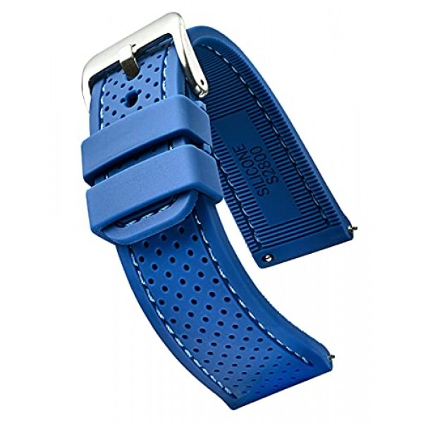 ALPINE 스포티 프리미엄 소프트 실리콘 조절 가능 시계 밴드 - 여성용 및 남성용 교체용 고무 시계 밴드 - 방수 퀵 릴리스 시계 스트랩 - 일반 및 스마트 시계 밴드와 호