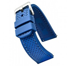 ALPINE 스포티 프리미엄 소프트 실리콘 조절 가능 시계 밴드 - 여성용 및 남성용 교체용 고무 시계 밴드 - 방수 퀵 릴리스 시계 스트랩 - 일반 및 스마트 시계 밴드와 호