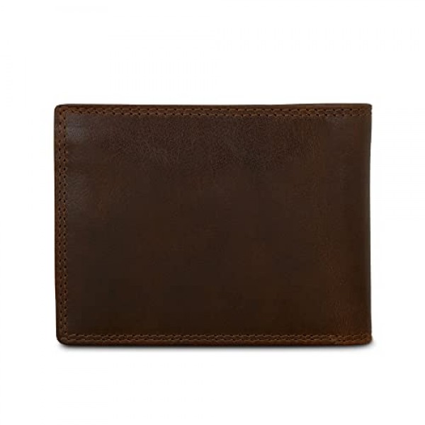 Bugatti Savona RFID 보호 기능이 있는 남성용 가죽 지갑 - 남성용 지갑 가로 형식 - 지갑 남성용 지갑, 브라운