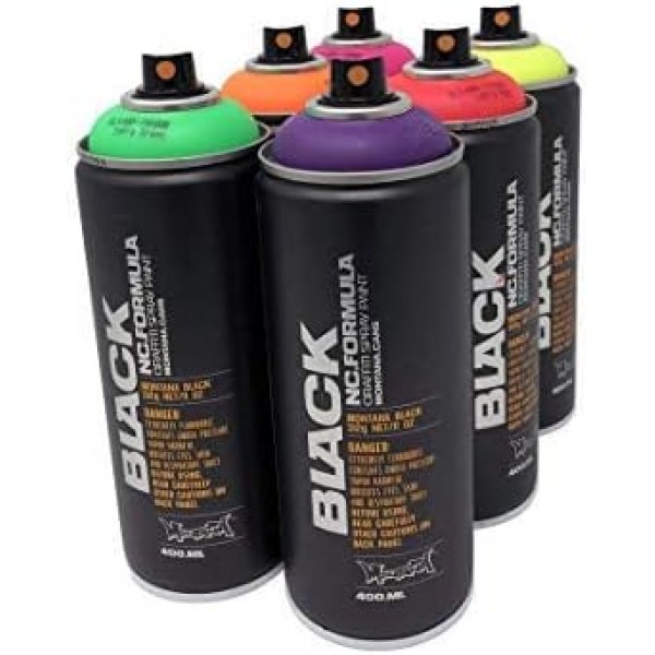 스프레이 캔 세트 Montana Black Infra 시리즈 형광 네온 컬러 6 x 400ml