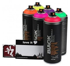 스프레이 캔 세트 Montana Black Infra 시리즈 형광 네온 컬러 6 x 400ml