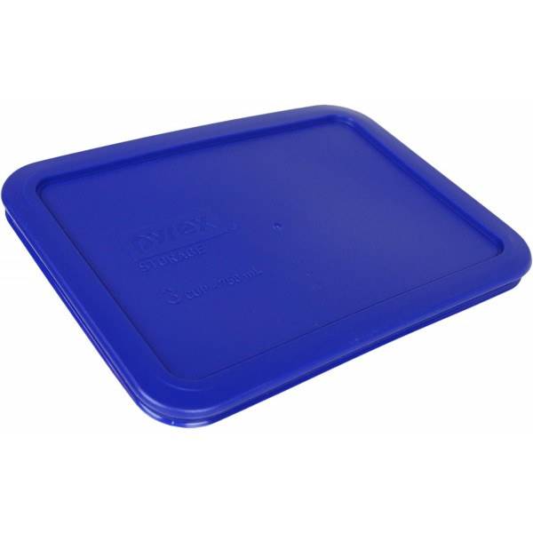 Pyrex 7210-PC 유리 접시용 직사각형 3컵 보관 뚜껑(4, 코발트 블루) 파이렉스
