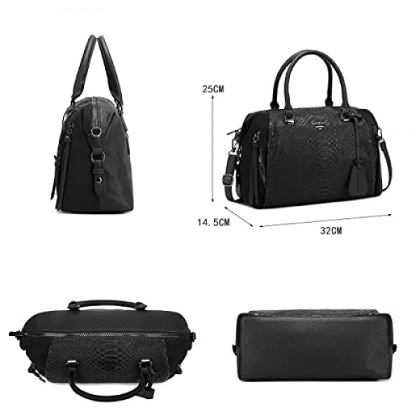 David Jones - 여성용 볼링 핸드백 - 여성용 가방 PU 가죽 뱀 - 우아함 핸드백 - 숄더백 많은 칸막이 다중 포켓 - 숄더백 토트백 구매자 패션 우아함