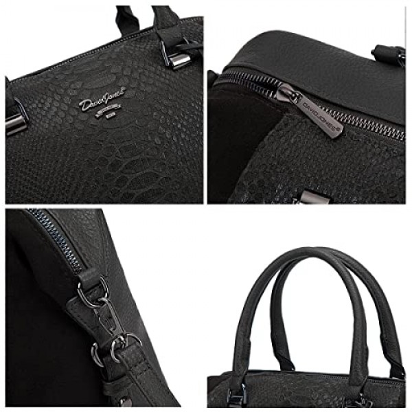 David Jones - 여성용 볼링 핸드백 - 여성용 가방 PU 가죽 뱀 - 우아함 핸드백 - 숄더백 많은 칸막이 다중 포켓 - 숄더백 토트백 구매자 패션 우아함