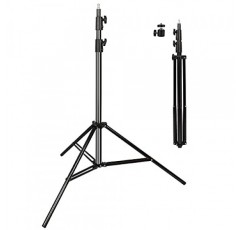 헤비 듀티 라이트 스탠드 9.5 피트/2.8 미터 사진 스튜디오 스피드라이트, 링 라이트, 사진 장비용 조정 가능한 스프링 쿠션 금속 사진 삼각대 스탠드 두꺼운 플래시 스