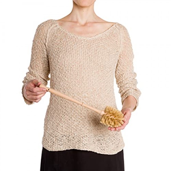 처리되지 않은 너도밤나무 손잡이가 있는 Redecker 유니온 섬유 변기 브러시, 독일산