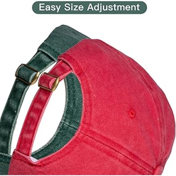 Avafierce 2PCS Bros Hats 애니메이션 야구 모자 성인용 Coplay 모자 어린이 데님 -페이드 빈티지 워시 스타일, 자수(녹색 빨간색 모자)