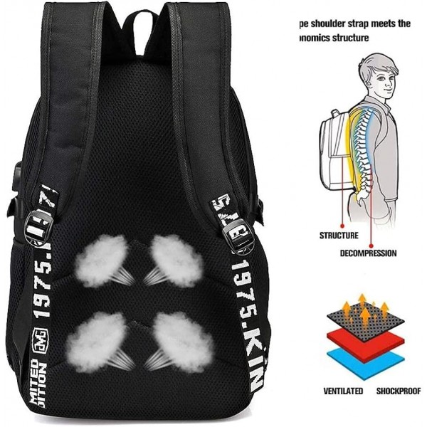 3D 프린트 키즈 스쿨 백팩 Teen School Backpack-Man Overboard-적합 대상: 초등 및 중학생, 남학생, 여학생, 여행자를 위한 최고의 선택-크기: 45x30x15 cm/17인치