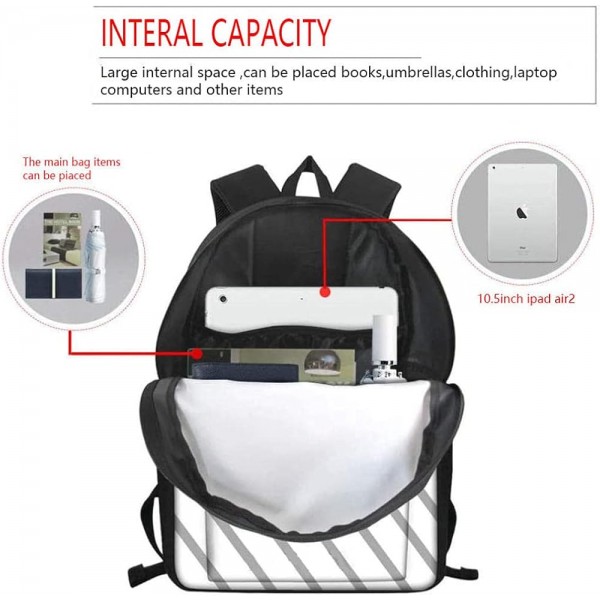 3D 프린트 키즈 스쿨 백팩 Teen School Backpack-Man Overboard-적합 대상: 초등 및 중학생, 남학생, 여학생, 여행자를 위한 최고의 선택-크기: 45x30x15 cm/17인치