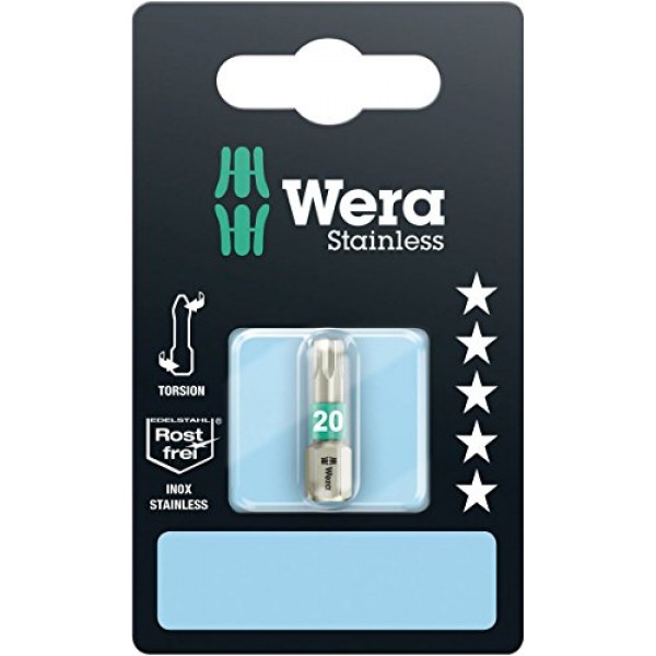 WERA 05073622001 3867/1 TS SB TORX® 비트, 스테인리스, TX 20 x 25mm