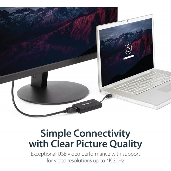 StarTech.com USB 3.0 - DisplayPort 어댑터 4K Ultra HD, DisplayLink 인증, 외부 그래픽 카드가 있는 비디오 컨버터 - Mac 및 Windows(USB32DP4K) USB 3.0 - DP 4K(Mac 및 Win) 어댑터