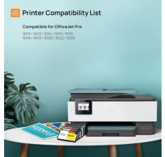 3YP35AE 963XL 대용량 재생산 잉크 카트리지, 검정/청록/자홍/노랑 4팩, OfficeJet Pro 9010 9012 9013 9014 9015 9016 9018 90919 2020