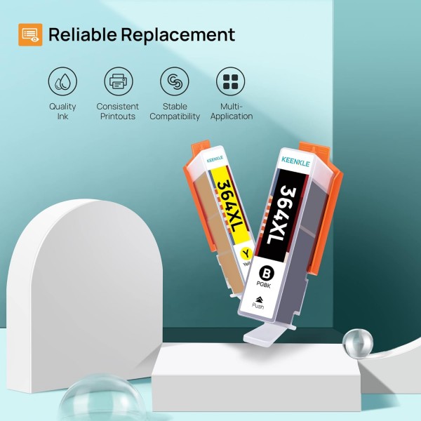 Keenkle 364XL 멀티팩 잉크 카트리지 교체 HP 364 XL for Deskjet 3520 3070A Deskjet 3070A Officejet 4620 4622 Photosmart 5520 5510 5511 5512 5515 5526 525010